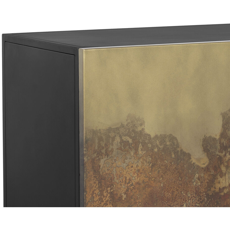 Auburn 60 X 18 inch Antique Brass / Black Sideboard